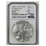2023 US Marine Corps 1 oz Silver Medal NGC MS70