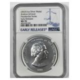 2023 Andrew Johnson 1 oz Silver Medal NGC MS70