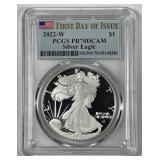 2022-W Proof Silver American Eagle PCGS PR70 DCAM