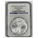 2011 Silver American Eagle NGC MS70