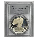 1986-S Proof Silver American Eagle PCGS PR69 DCAM
