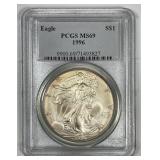 1996 Silver American Eagle Key Date PCGS MS69