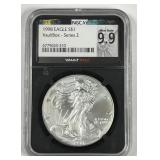 1998 Silver American Eagle VaultBox NGCX MS 9.9