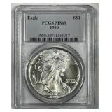 1990 Silver American Eagle PCGS MS69