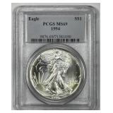 1994 Silver American Eagle PCGS MS69