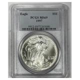 1997 Silver American Eagle PCGS MS69