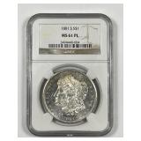 1881-S Morgan Silver $1 NGC MS61 Prooflike PL