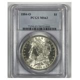 1884-O Morgan Silver $1 PCGS MS63