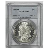 1882-O Morgan Silver $1 PCGS MS63