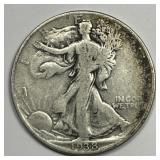 1938-D Walking Liberty Silver Half Fine F