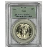 1947 Walking Liberty Silver Half OGH PCGS MS64