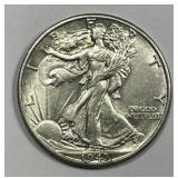 1943-D Walking Liberty Silver Half AU