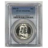 1954-D Franklin Silver Half PCGS MS65 FBL
