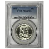 1959-D Franklin Silver Half PCGS MS64 FBL