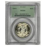 1941 Walking Liberty Silver Half OGH PCGS MS64