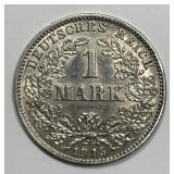 GERMANY: 1915-G Silver 1 Mark