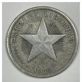 CUBA: 1915 Silver Peso