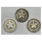CUBA: Trio Silver 10 Centavos 1915 & 1920