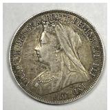 GREAT BRITAIN: 1896 Silver Shilling Queen Victoria