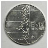 FINLAND: 1971 Silver 10 Markaa BU
