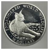 COOK ISLANDS: 1990 Silver $50 Endangered Wildlife