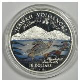 COOK ISLANDS: 1997 Silver $10 Hawaii Volcanoes
