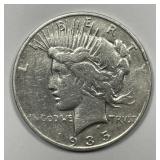 1935-S Peace Silver $1 Very Fine VF details