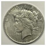 1927-D Peace Silver $1 About Uncirculated AU det