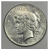 1927 Peace Silver $1 About Uncirculated AU