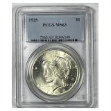 1925 Peace Silver $1 PCGS MS63