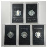 Lot of Five 1971-S Silver Proof Eisenhower Dollars