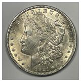 1921 Morgan Silver $1 About Uncirculated CH AU