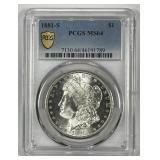 1881-S Morgan Silver $1 PCGS MS64