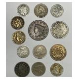 Bakers Dozen of Old US Silver & Copper Coins