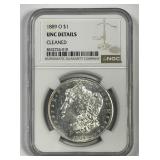 1889-O Morgan Silver $1 NGC UNC details