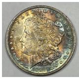 1888 Morgan Silver $1 Monster Color Toned BU