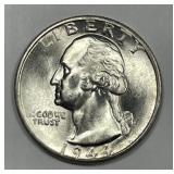 1944-S Washington Silver Quarter Uncirculated BU