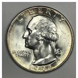 1942 Washington Silver Quarter Uncirculated BU