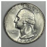 1941-S Washington Silver Quarter Uncirculated GEM