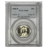 1946-D Washington Silver Quarter PCGS MS66