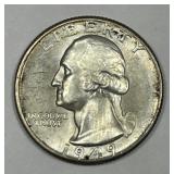 1949-D Washington Silver Quarter Uncirculated BU