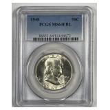 1948 Franklin Silver Half PCGS MS64 FBL