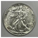 1942 Walking Liberty Silver Half Choice AU