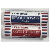 2026 P & D Revolutionary War Quarter Roll Set