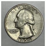 1956 Washington Silver Quarter Type B Very Fine VF
