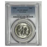 1936 Cleveland Commemorative Half PCGS MS65