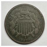 1870 Two Cent Piece Fine F detials