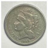 1865 Three Cent Nickel 3cN Very Fine VF
