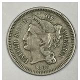 1865 Three Cent Nickel 3cN Fine F+