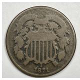 1871 Two Cent Piece Good G details